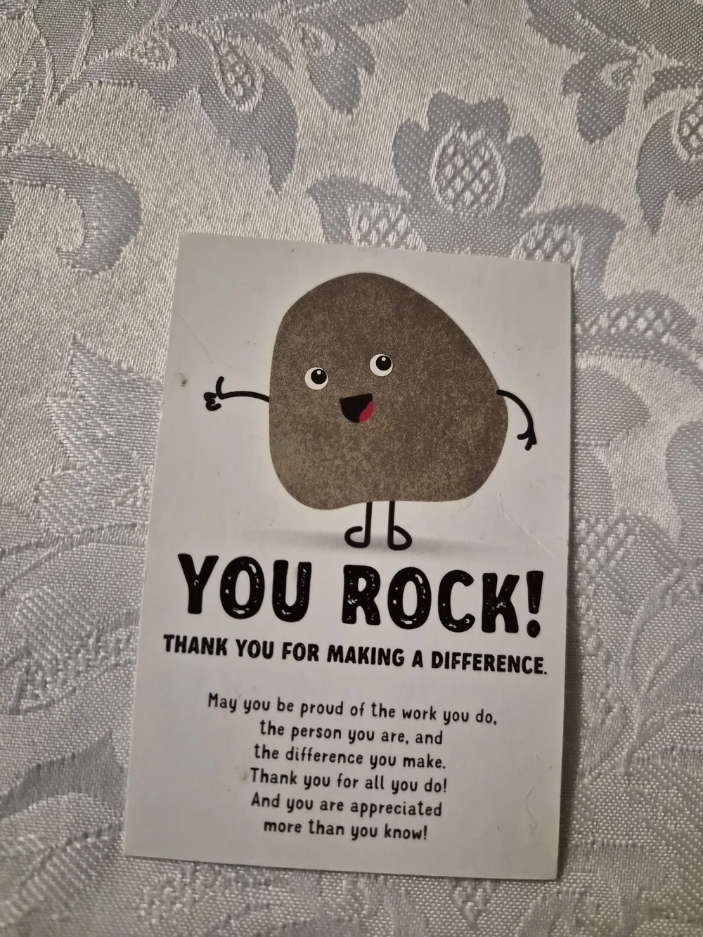You Rock! Cute Rock Enamel Pin - Gray & Black